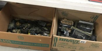 2 boxes of plastic military models