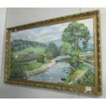A framed oil on canvas rural scene signed Walter Horsnell.