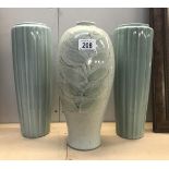 3 pottery vases