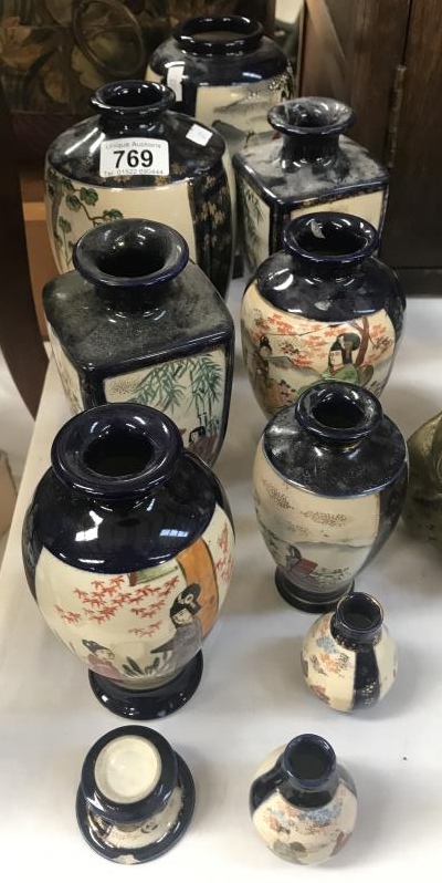 A quantity of oriental vases