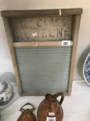 An old glass wash board