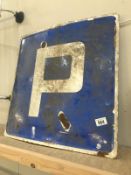 A vinatge enamel 'P' parking sign