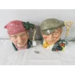 2 Royal Doulton character jugs 'Lumber Jack' D6610 and 'GArdener' D6630.