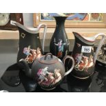 4 Roman esc patterned jugs,