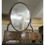 A Victorian mahogany toilet mirror with drawers.