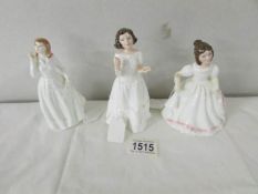 3 small Royal Doulton figurines being 'Joy', 'Welcome' and 'Amanda'.
