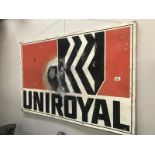 A large vintage aluminium 'Uniroyal' tyres sign