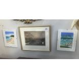 2 watercolours by Christine Abson and 1 other