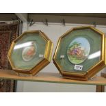 2 framed and glazed continental porcelain plaques.