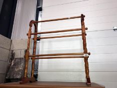 A pine towel rail