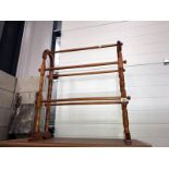 A pine towel rail