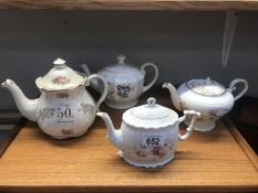 4 floral teapots including Aynsley and Price Kensington