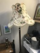 A 1930's standard lamp and shade