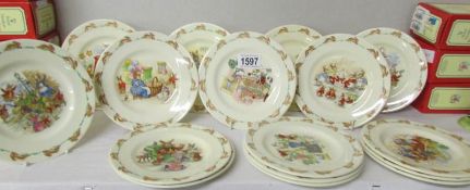 16 Royal Doulton Bunnikins tea plates.
