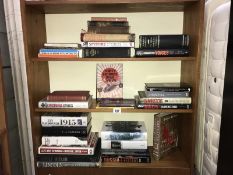 A large collection of history books many Churchill,