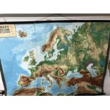 A contoured wall map of Europe/Mediterranean