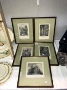 5 framed and glazed Lincoln Cathedral engravings