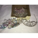 3 sparkly tiaras and 5 hair decorations