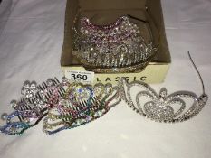 3 sparkly tiaras and 5 hair decorations