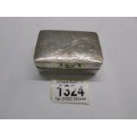A silver snuff box, London 1956/57, approximately 2.75 ounces.