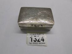 A silver snuff box, London 1956/57, approximately 2.75 ounces.