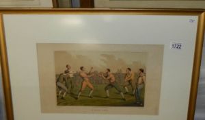 A framed and glazed Henry Alken (1785-1851) late 19th century lithograph entitled 'A Prize Fight'.