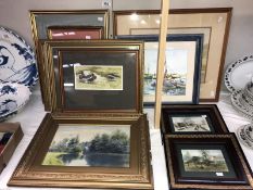 A quantity of framed and glazed pictures