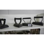 4 Victorian/Edwardian flat irons,