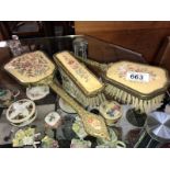 A vintage dressing table set