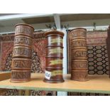 2 matching 5 compartment spice towers and a 19th century 4 compartment spice tower.