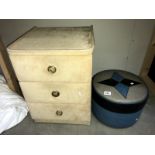 A bedside chest & pouffe