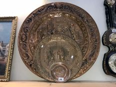 A large copper plaque & 2 others