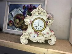 A ceramic case Victorian / Edwardian clock with K&P A/F