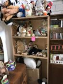 4 shelves of cuddly toys and dolls