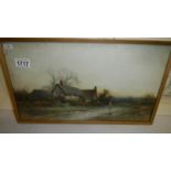 A framed and glazed rural scene by Sylvester Slannarr.