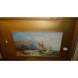A framed and glazed Victorian seascape initialled T.B.A.