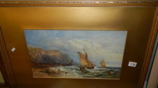 A framed and glazed Victorian seascape initialled T.B.A.