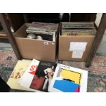 2 boxes of over 100 LP records including double LP's and assorted genres