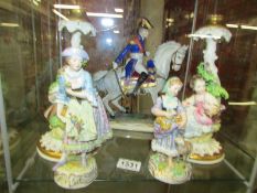 A Porzellan Fabrik F Wessel figurine of Franz Marschall, A Capo di Monte figure of a girl with lamb,