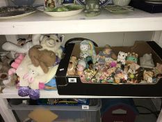 A shelf of small cuddly toys & toy figures