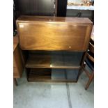 A glass fronted (sliding door) bureau bookcase