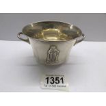 A silver 2 handled sugar bowl with military insignia, London 1900/01, 4.75 ounces.