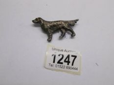 A silver dog brooch, Birmingham 1944.