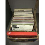 A box of LP records