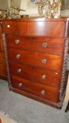 A 4 drawer mahogany Scotch chest.