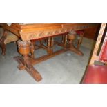 A good quality oak dining table and 6 chairs.