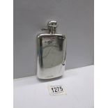A silver hip flask hall marked Robert Pringle & Sons, London, 1946. (Approximately 255 grams).