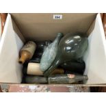A small collection of glass and stoneware bottles - mainly Victorian
