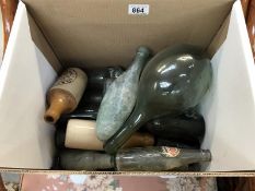 A small collection of glass and stoneware bottles - mainly Victorian