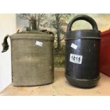 A World War 1 food flask and a military water bottle